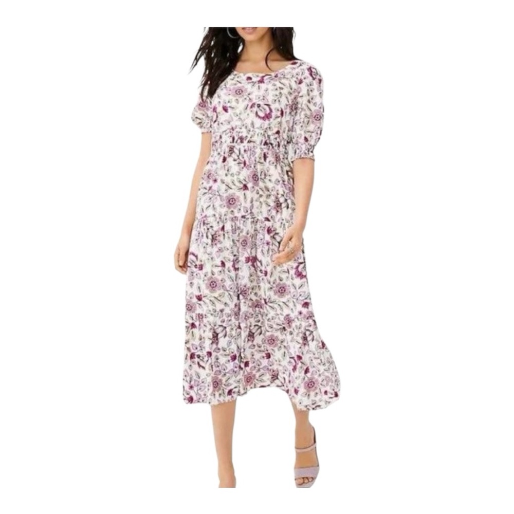 Ann Taylor Floral Midi Dress Sz 4P